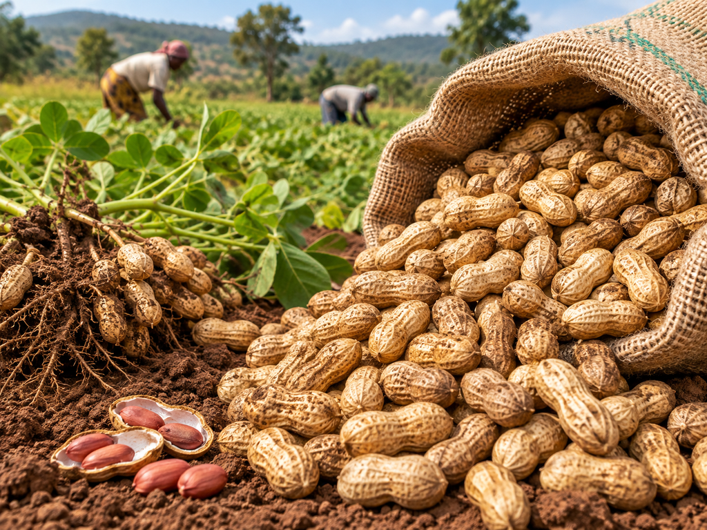 Groundnuts displayed as an agricultural food commodity